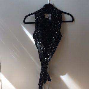 Cut in shoulder top and matching skirt